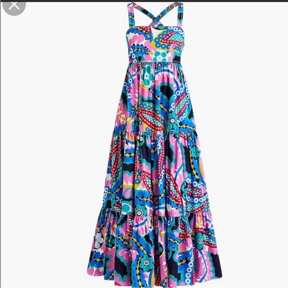 J Crew Ratti Kaleidoscope apron maxi dress - Picture 2 of 6